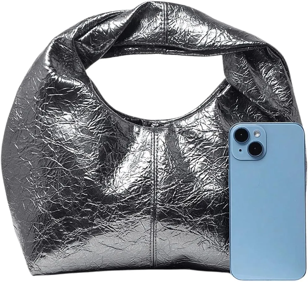 Verdusa Women's Ruched Hobo Mini Handbag Clutch Purse Dumpling Pouch Bag