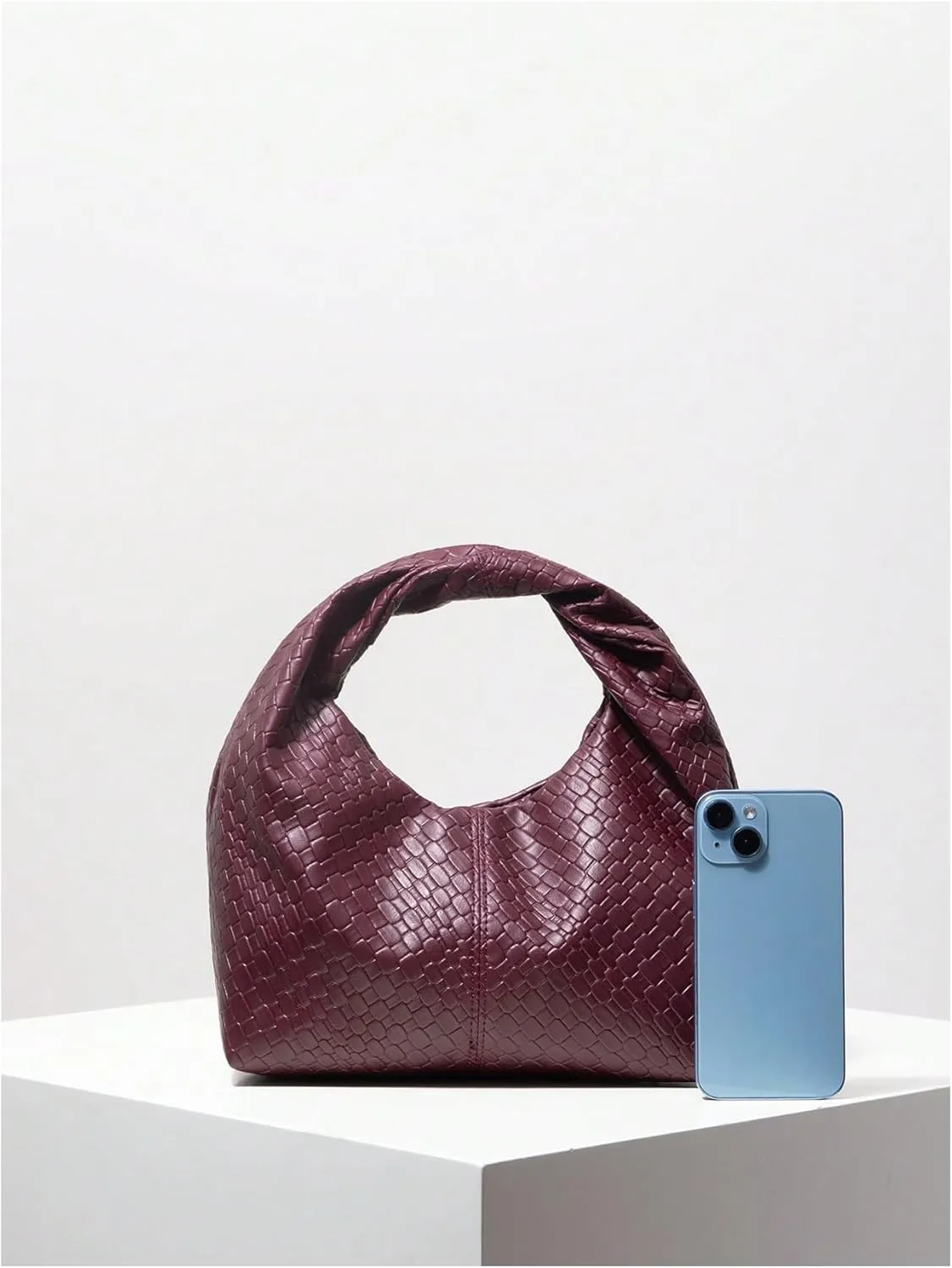 Verdusa Women's Ruched Hobo Mini Handbag Clutch Purse Dumpling Pouch Bag