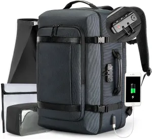 VGOAL Carry on Backpack, 40L Expandable Travel Weekender Overnight Luggage Bag Extra Large Backpack Fit up to 17.3" Laptop