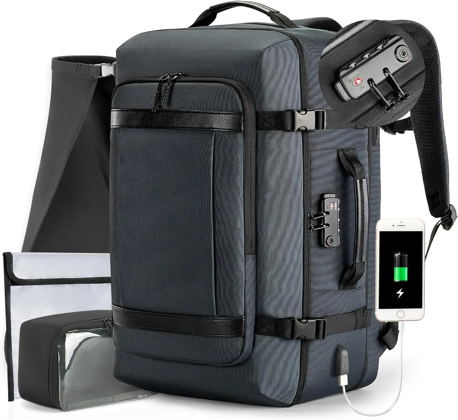 VGOAL Carry on Backpack, 40L Expandable Travel Weekender Overnight Luggage Bag Extra Large Backpack Fit up to 17.3" Laptop