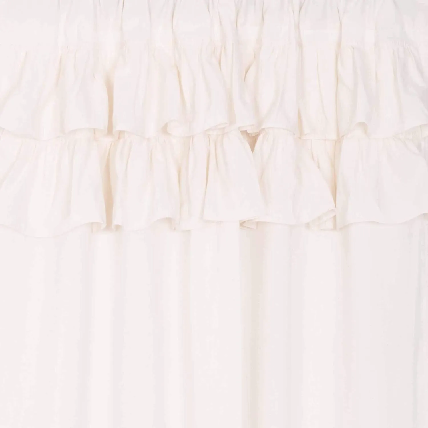 VHC Brands Simple Life Flax Antique White Farmhouse 84"x40" Panel Pair Rod Pocket Cotton Linen Blend Solid Color Hanging Loops Window Curtains
