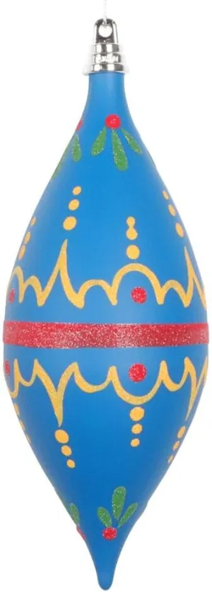 Vickerman 7" Blue Hand-Painted Shuttle Ornament. Includes 3 Pieces per Bag.