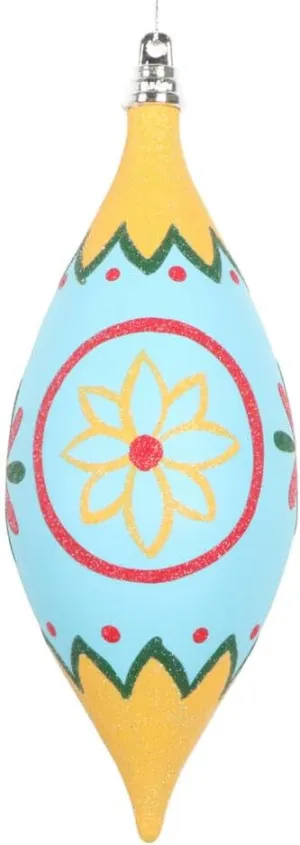 Vickerman 7" Light Blue Hand-Painted Shuttle Ornament. Includes 3 Pieces per Bag.