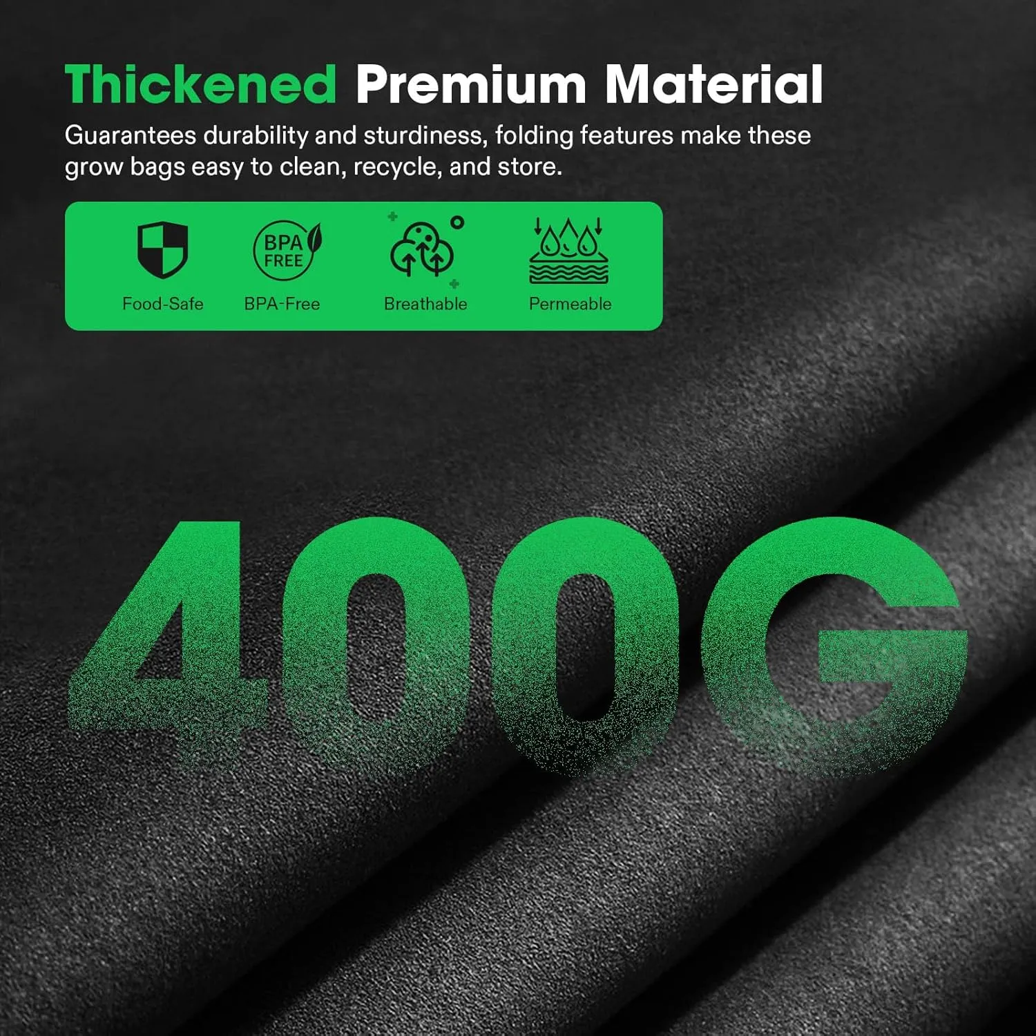VIVOSUN 8-Grid 55 Gallon Plant Grow Bags, Large Fabric Raised Garden Bed with 400G Thickened Breathable Fabric, Reinforced Handles & 10 Pcs Plant Labels for Flowers, Vegetables, Fruits