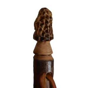 Walking Stick   Morel Mushroom Hunting Stick   Hand Carved Morel   Custom Height Staff