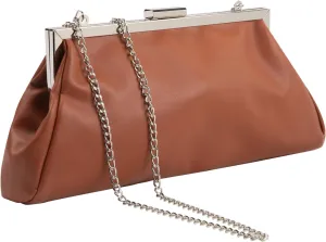 WALLYN'S Elegant Pleated Leather Clutch Purse,Soft Pleated Evening Handbag for Women Formal,Weddings,Proms,Cocktail-Gemma