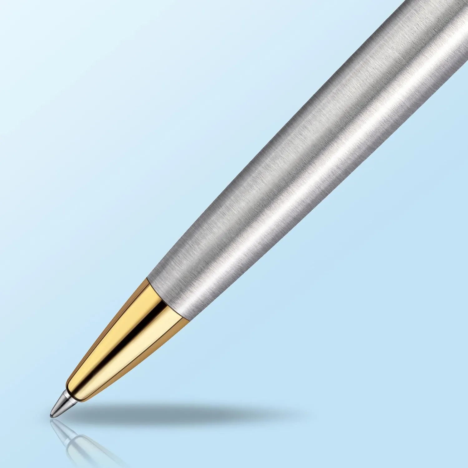 Waterman Hémisphère Ballpoint Pen | Stainless Steel with Gold Trim | Medium Point | Blue Ink Gift Box