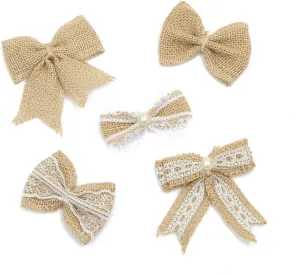 Wedding Shoes Hat Decorations 27pcs Handmade Jute Burlap Ribbon Lace for DIY Dec