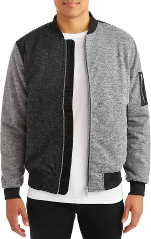 WeSC Mens Blocked Bomber Flannel Jacket X-Large XL (6) Multi Melange Grey