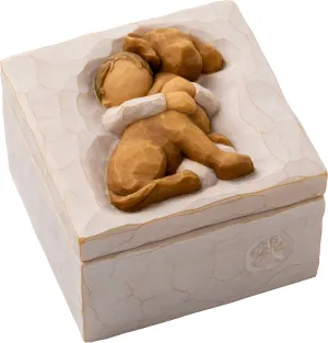 Willow Tree Hug (golden dog), sculpted hand-painted Keepsake Box