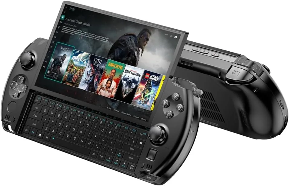 Win 4 2024 Handheld Gaming PC with AMD Ryzen 7 8840U, 8C/16T, 5.1GHz, Radeon 780M, 32GB LPDDR5X RAM, 2TB SSD, 6" 1080P Display, OcuLink Slide up Backlit Keyboard, The Best Portable Gaming Console