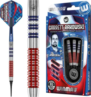 Winmau Garrett Rakowski | 18g Barrel Weight | 20g Full Weight | Tungsten Darts Set | Softip (Plastic Tips) | Dart Flights | Dart Shafts (Stems)