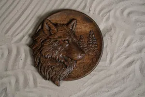 Wolf Wood Carved Panel is meticulously handcrafted in Ukraine, offering a blend of traditional artistry and modern wall art, perfect as a meaningful gift for any occasion