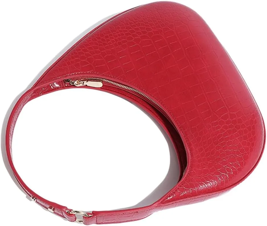 Women Armpit Bag PU Leather Shoulder Bag Half Moon Bag Trend Commuting Bag Fashion Handbag All-Matching Underarm Bag