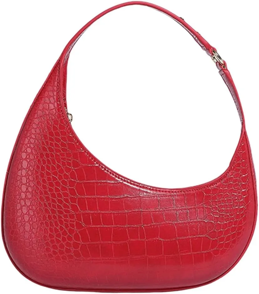Women Armpit Bag PU Leather Shoulder Bag Half Moon Bag Trend Commuting Bag Fashion Handbag All-Matching Underarm Bag
