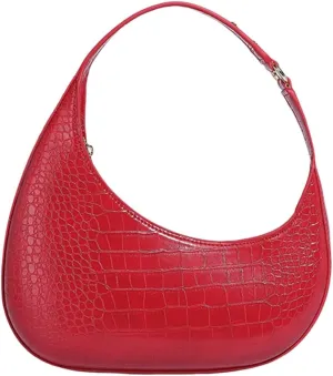 Women Armpit Bag PU Leather Shoulder Bag Half Moon Bag Trend Commuting Bag Fashion Handbag All-Matching Underarm Bag