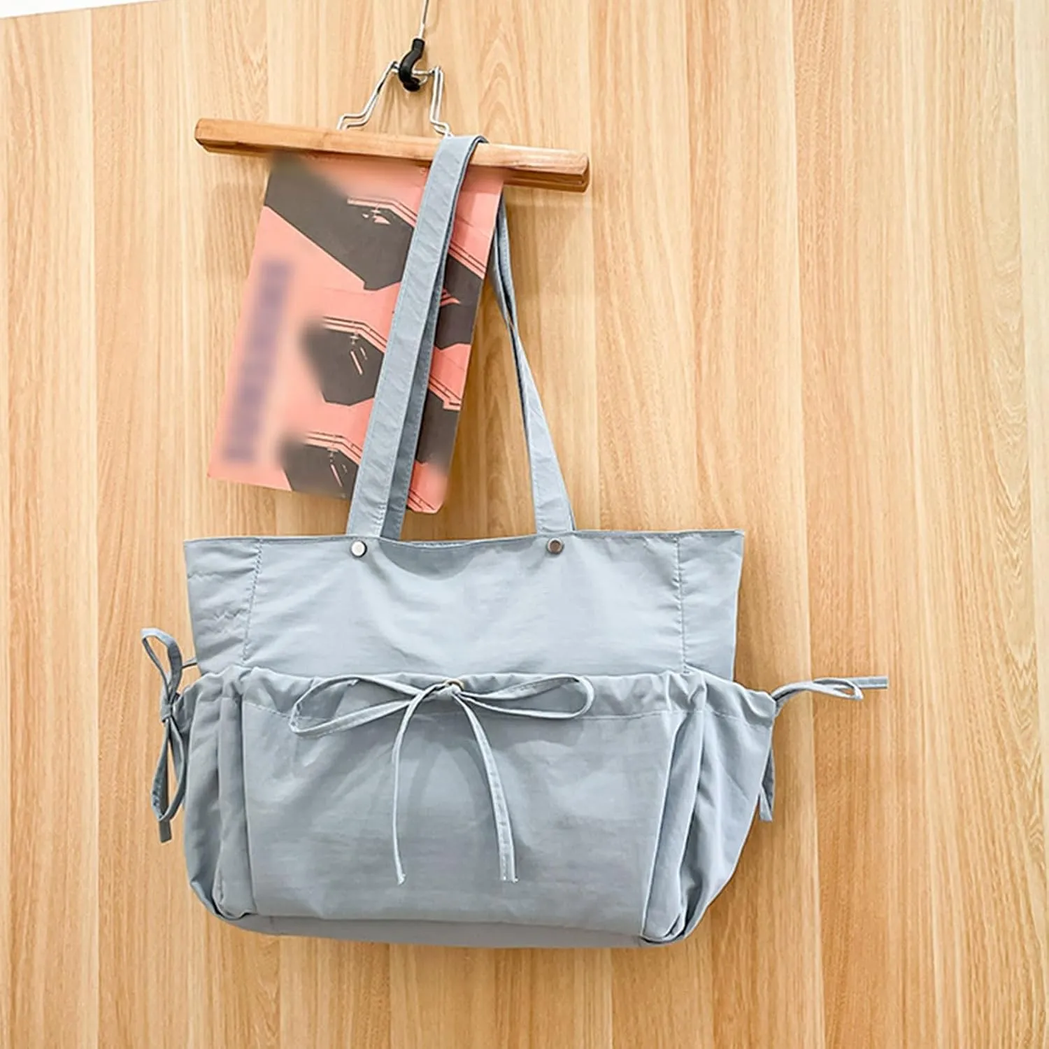 Women Bag Japanese Styles Shoulder Bag Lovely Bows Handbag Large Capacity Armpit Bag Pleated Underarm Bag for Daily