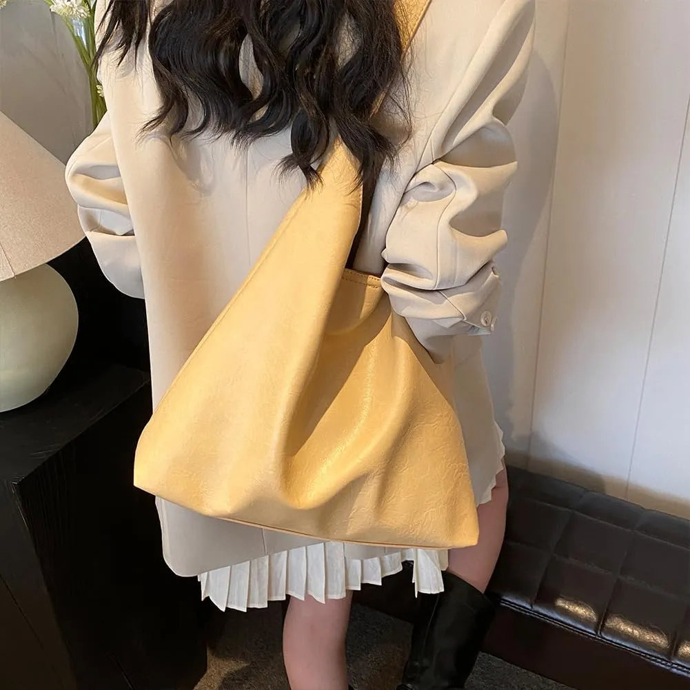 Women Fashion Shoulder Bag PU Leather Leisure Tote Handbag Large Capacity Vintage Tote Handbag Daily Bag with Purs