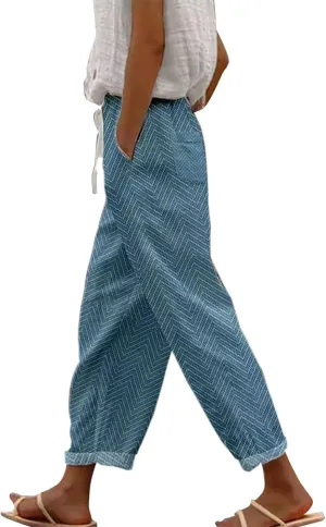 Women Linen Pants Wide Leg Casual Palazzo Pants Pa Straight Dress Cotton Linen Pants Button Trousers Womens Linen