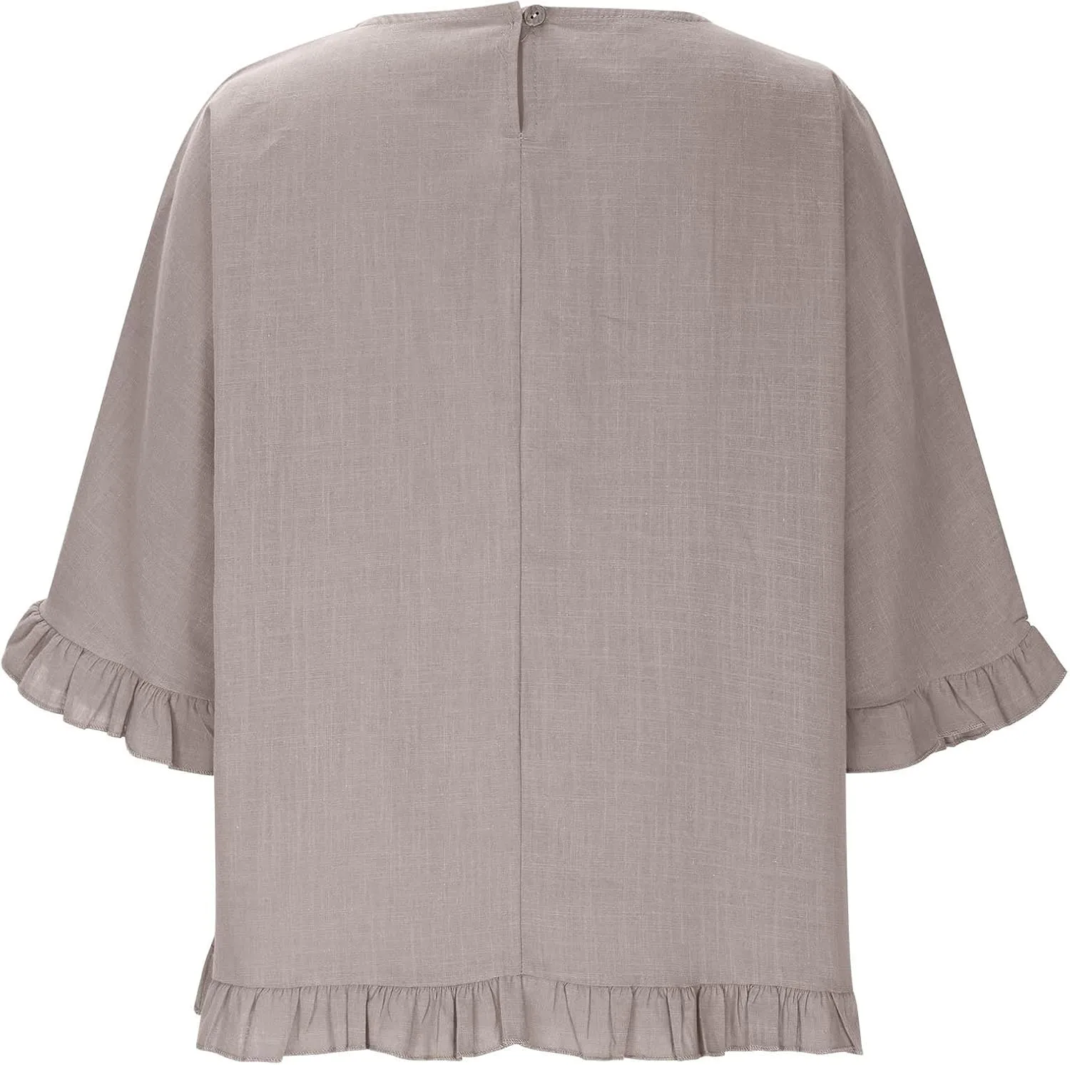 Women Linen Shirts Summer Casual Plus Size Beach Vacation Half Sleeve Gauze Tees Tops Crewneck Cotton Blouses Clothes