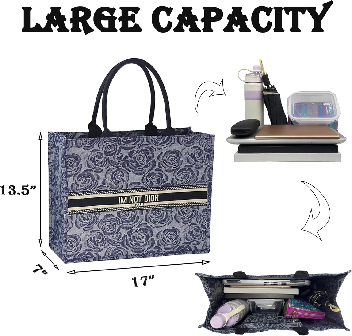 Women Luxury Tote Bags: Large Fashion Graffiti Handbags Cotton Linen, Large Capacity Jacquard Retro Totes