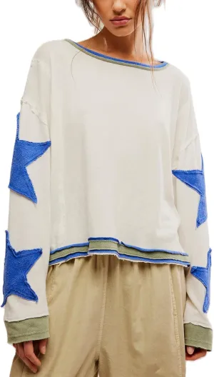 Women Oversized Graphic Sweatshirt Y2k Long Sleeve Vintage Crewneck Shirt Top Drop Shoulder Sweater Pullover