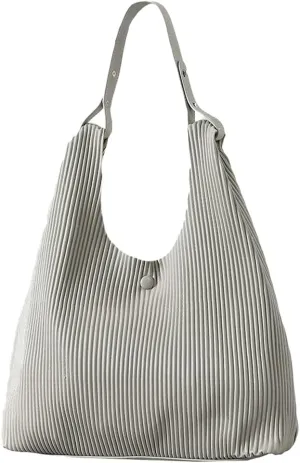 Women Soft Vegan Leather Handbags Fashion Shoulder Totes Large Bucket Purse Pleated Top Handle Satchel 2024