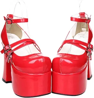 Women's 12.5cm High Heels Thick Platform Pumps Queen Cosplay Gothic Punk Lolita Shoes