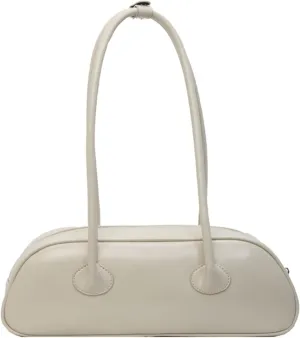 Women's Beige PU Leather Shoulder Bag, Minimalist Classic Sling Handbag, 37*13*10cm, Daily Use Convenience