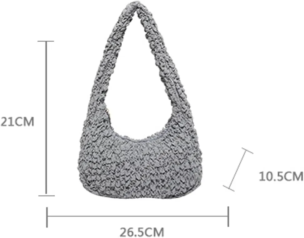 Womens Casual Cloud Shoulder Bag Large Dumpling Tote Purse Pleated Handbag Fluffy Top Handle Satchel Designed