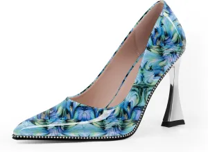 Women's Closed Pointed Toe Stilettos High Heels Pumps Patent Leather Dress Shoes
