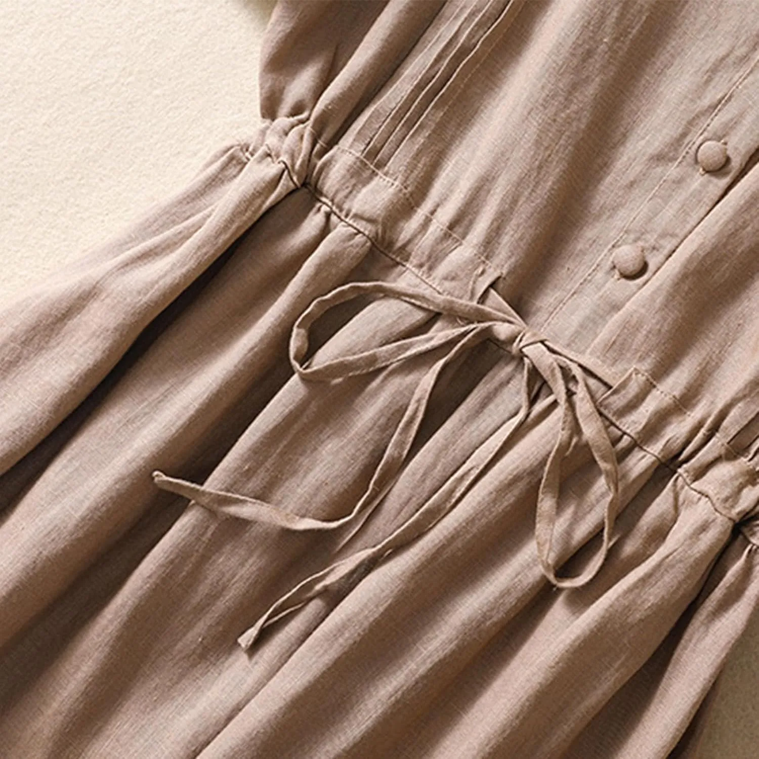 Women's Cotton Linen Dresses 2024 Summer Dressy Casual Half Sleeve Maxi Dresses Trendy Summer Vacation Outifts