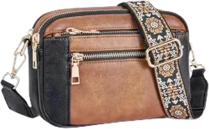 Women's crossbody bag,Checkerboard pattern color-block crossbody bag,Color-blocked crossbody bag,Multi-function crossbody bag