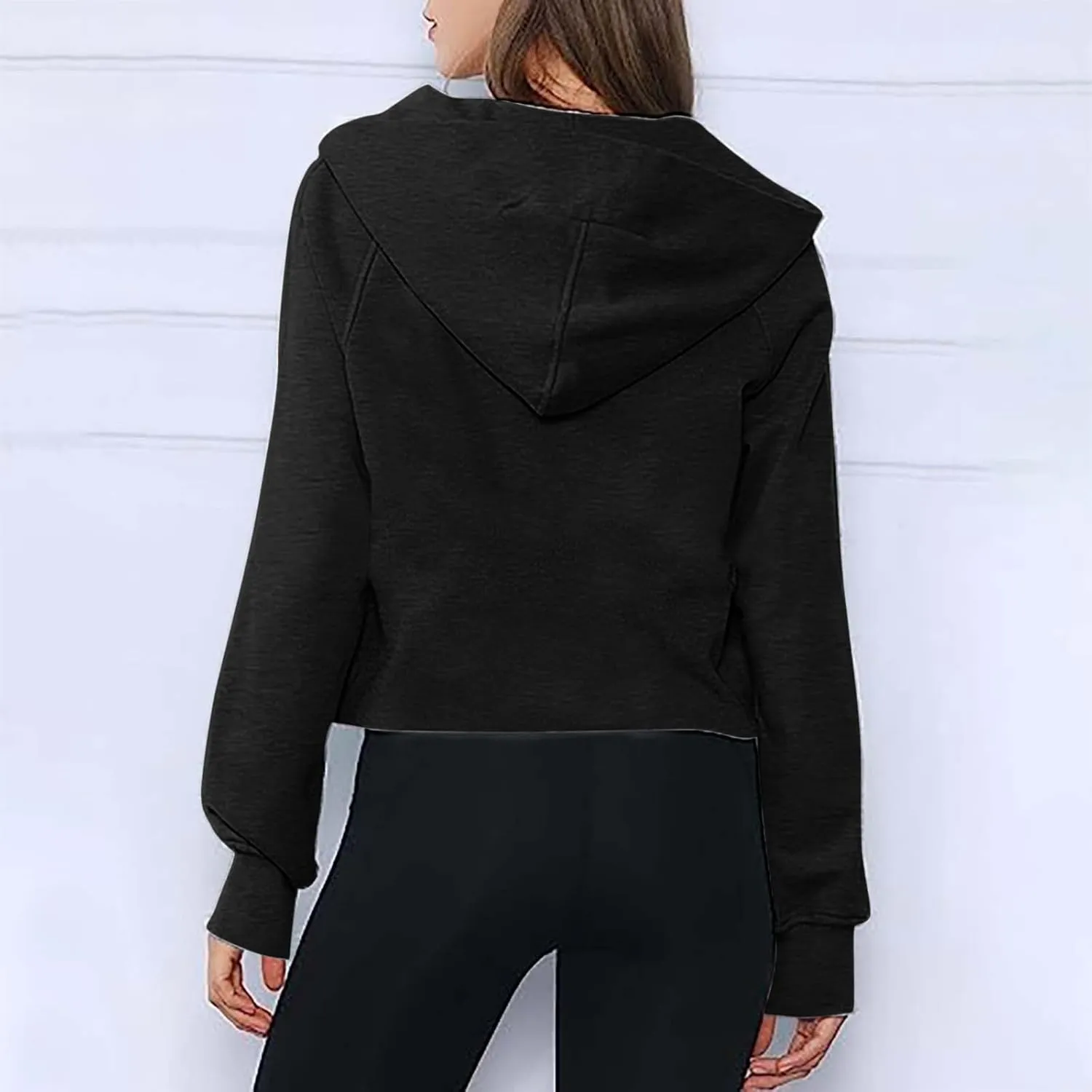 Womens Fall Fashion 2023 Long Sleeve Sweatshirts Cropped Pullover Fleece Quarter Zipper Hoodies Fall Outfits Clothes
