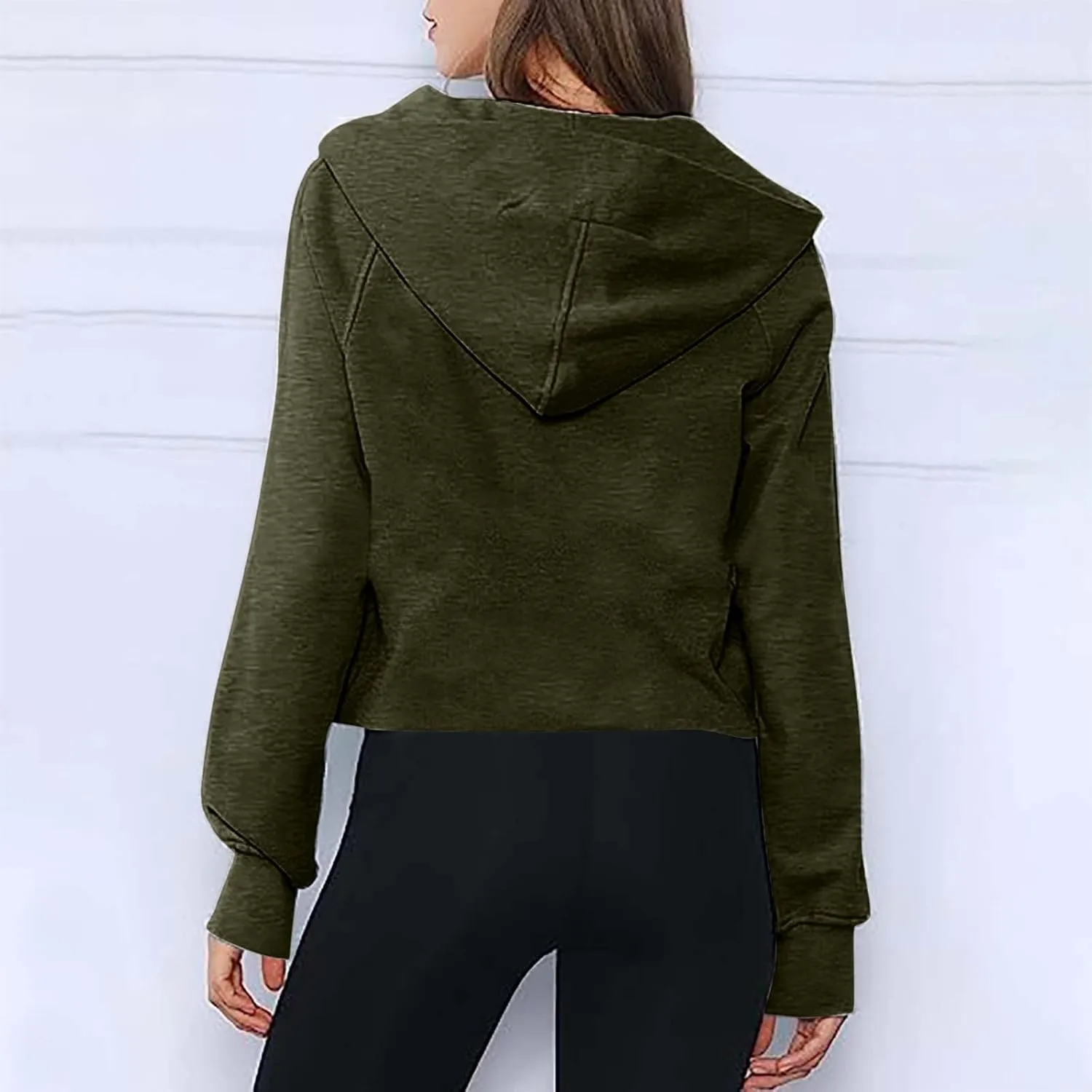 Womens Fall Fashion 2023 Long Sleeve Sweatshirts Cropped Pullover Fleece Quarter Zipper Hoodies Fall Outfits Clothes