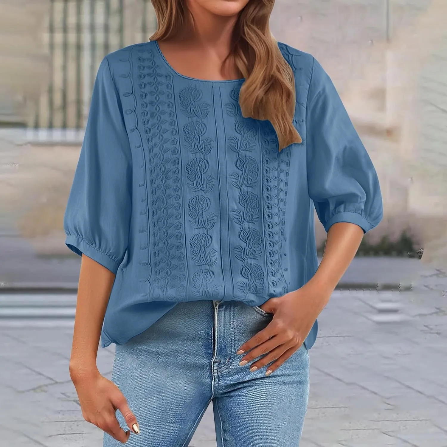 Women's Linen Blouse Tops Summer Shirts Loose Casual Work Tops Blouses Cotton Blouse Linen Shirt Roll Up Sleeve