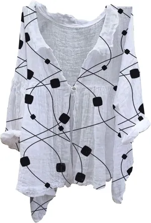 Womens Linen Tops Print Natural Autumn Fragrant Fabric Shirt Women Button Down Shirt Womens Linen Button Down Shirts
