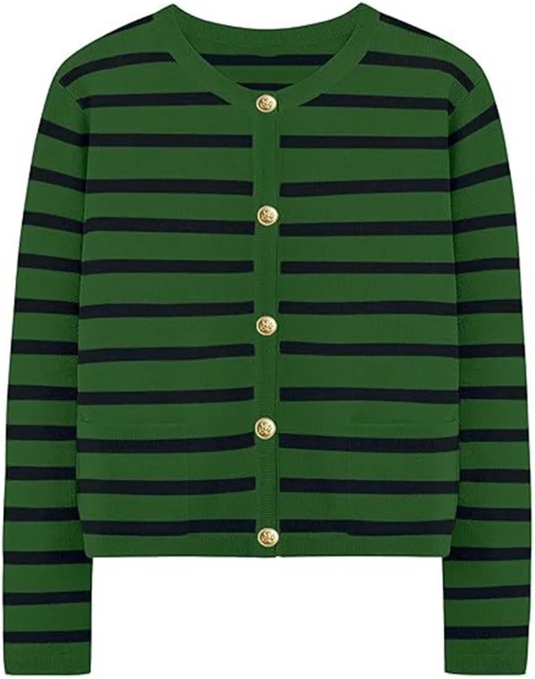 Women's Long Sleeve Cardigan Button up Collared Striped Graphic Sweater Coat Fashion Casual Cardigans
