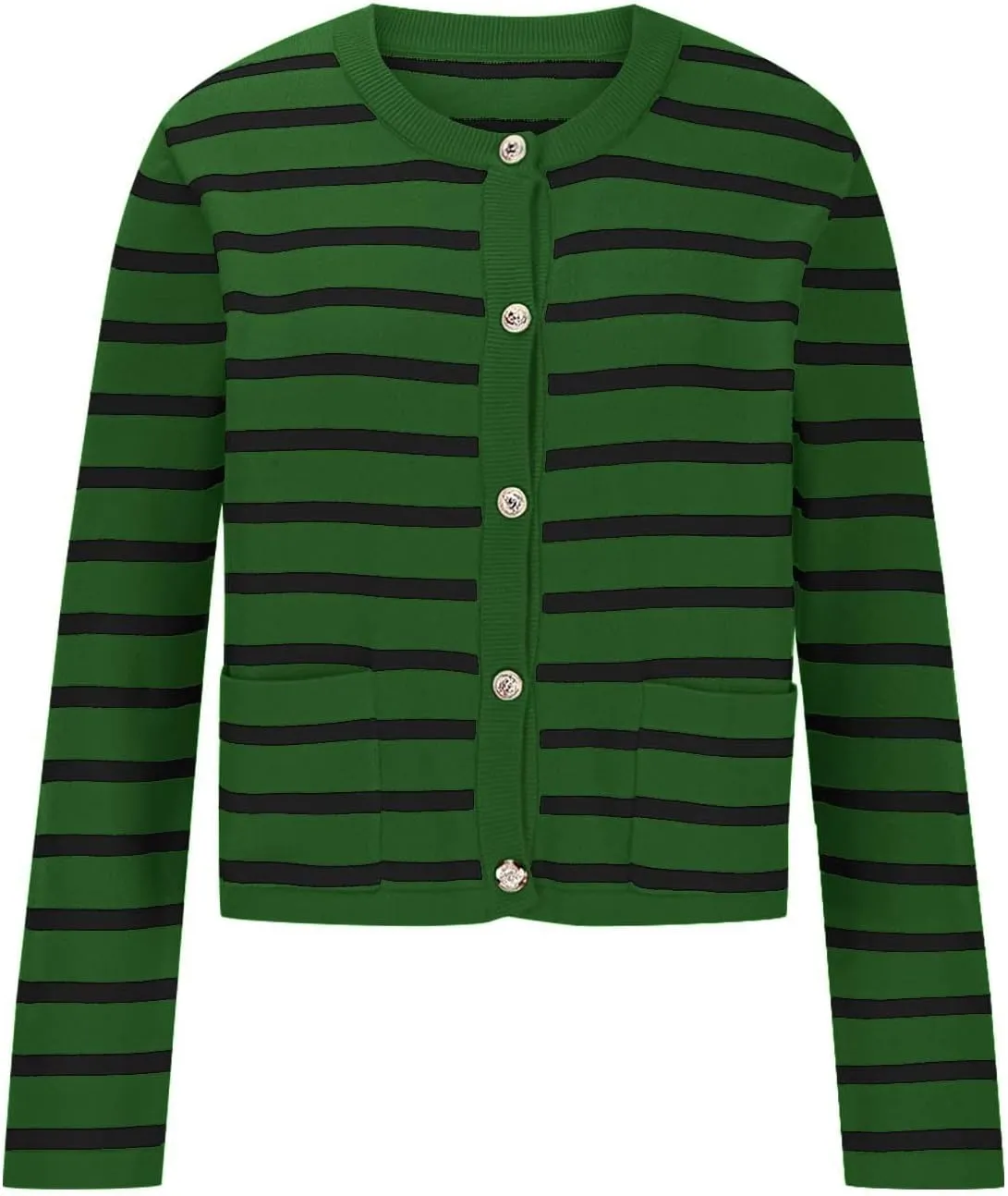 Women's Long Sleeve Cardigan Button up Collared Striped Graphic Sweater Coat Fashion Casual Cardigans