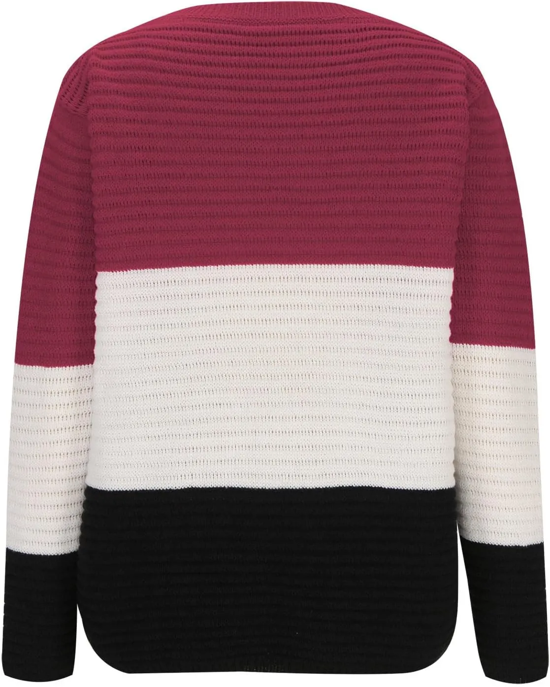 Women's Loose Fit Sweater Long Sleeve Crewneck Color Block Sweaters Fashion Lightweight Pullovers