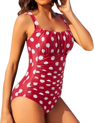 Women's One Piece Swimsuits Tummy Control Swimsuit Slimming Color-Blocked Swimwear Push up High Waisted Bathing Suit