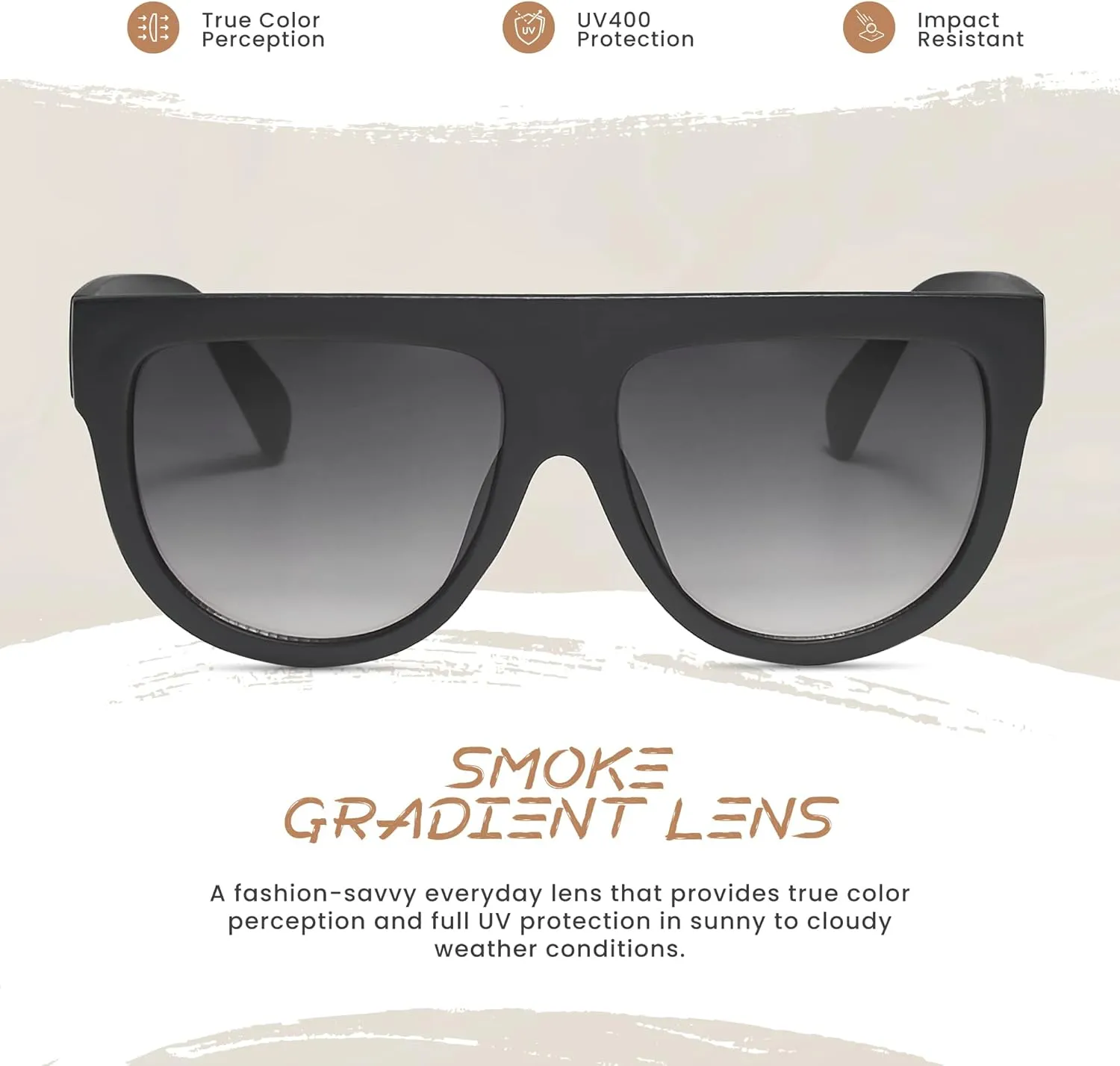 Women's Oversized Flat Top Fashion Sunglasses Trendy Big Square Designer Retro Sun Glasses Shades