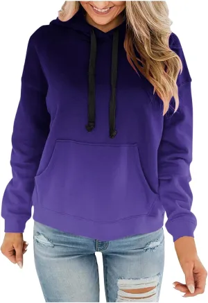 Womens Plus Size Hoodie Sweatshirt 2024 Fall Fashion Gradient Color Hooded Sweatshirt Loose Long Sleeve Pullover Tops