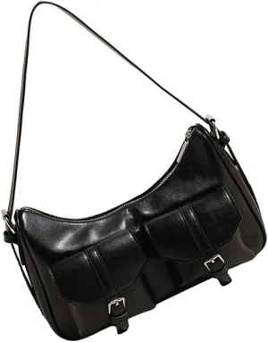 Womens Retro Shoulder Bag Purse Commuting Bag PU Leather Crossbody Bag Korean Styles Armpit Bag Multi-Pockets Handbags