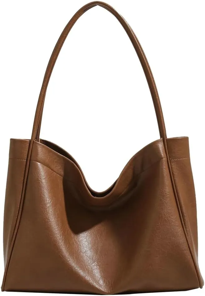 Womens Retro Tote Bag Soft Vegan Leather Shoulder Bag Large Purse Y2k Handbag Casual Work Top Handle Satchel