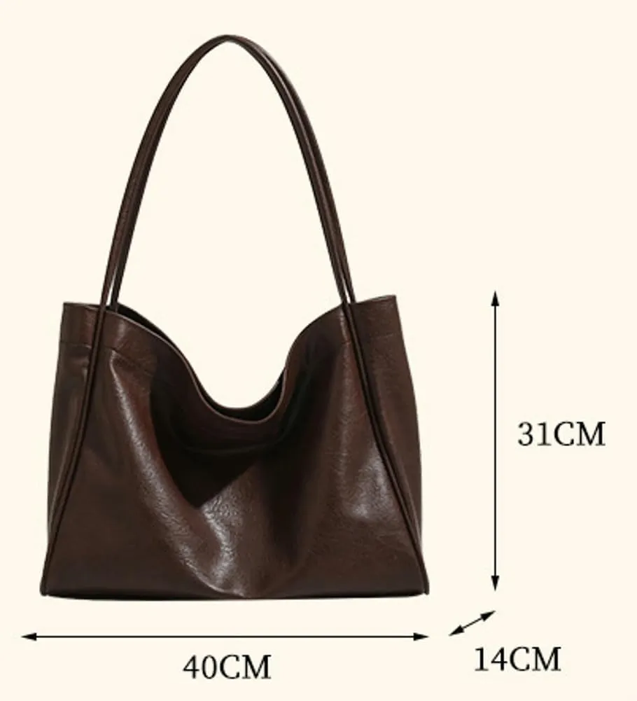 Womens Retro Tote Bag Soft Vegan Leather Shoulder Bag Large Purse Y2k Handbag Casual Work Top Handle Satchel