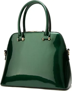 Women's Satchel Purse Large Tote Lady Shoulder Bag Patent Leather Handbag Top Handle Shell Bag