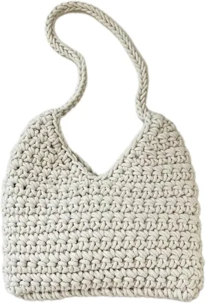 Women's Summer Beach HandBag Cotton Rope Vacation Hand- Woven Shoulder Bag Purse Dumpling Bag