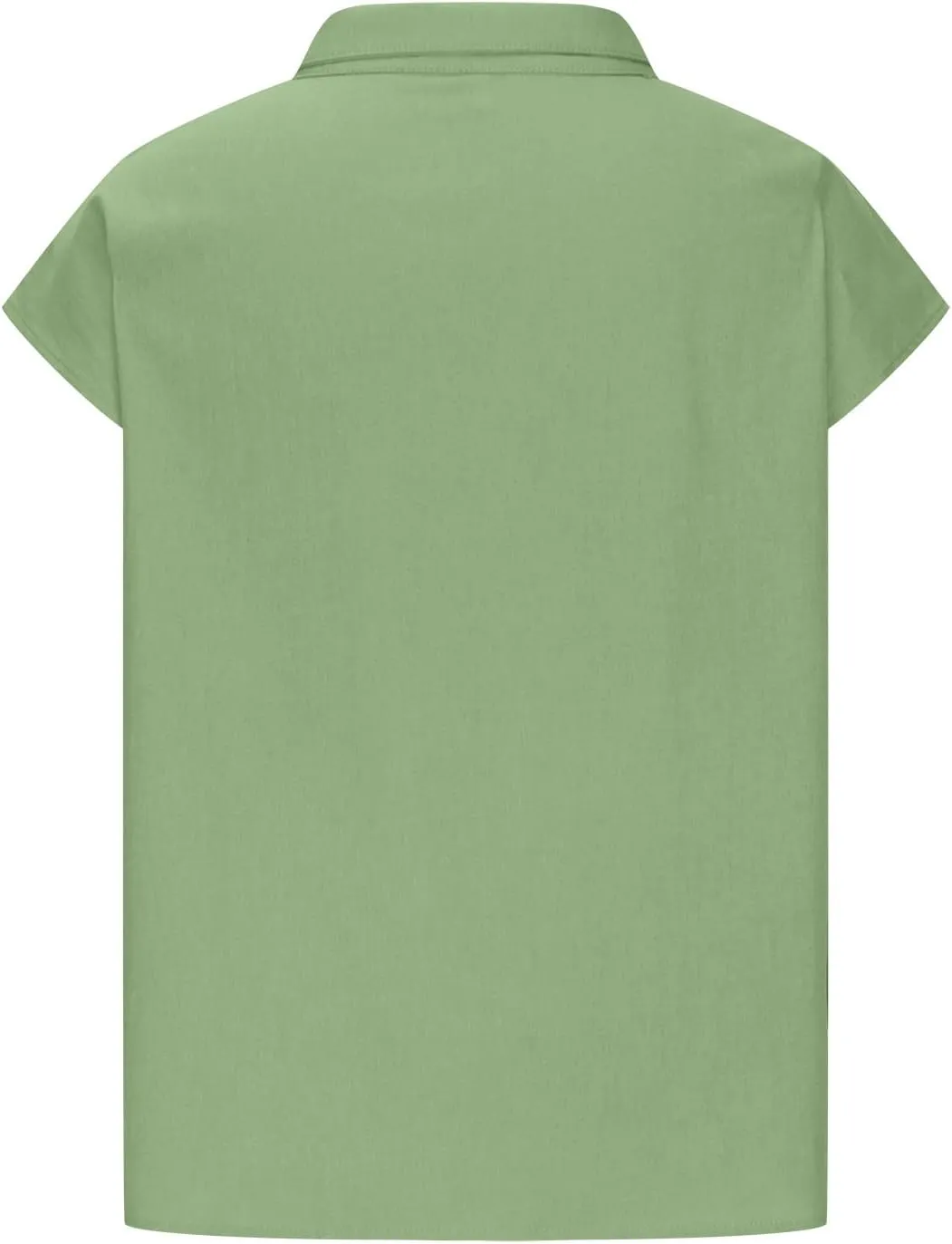 Womens Tshirts Cotton Linen High Neck Cap Sleeve Shirt Summer Fashion Casual Cotton Linen Blouses Trendy Tops