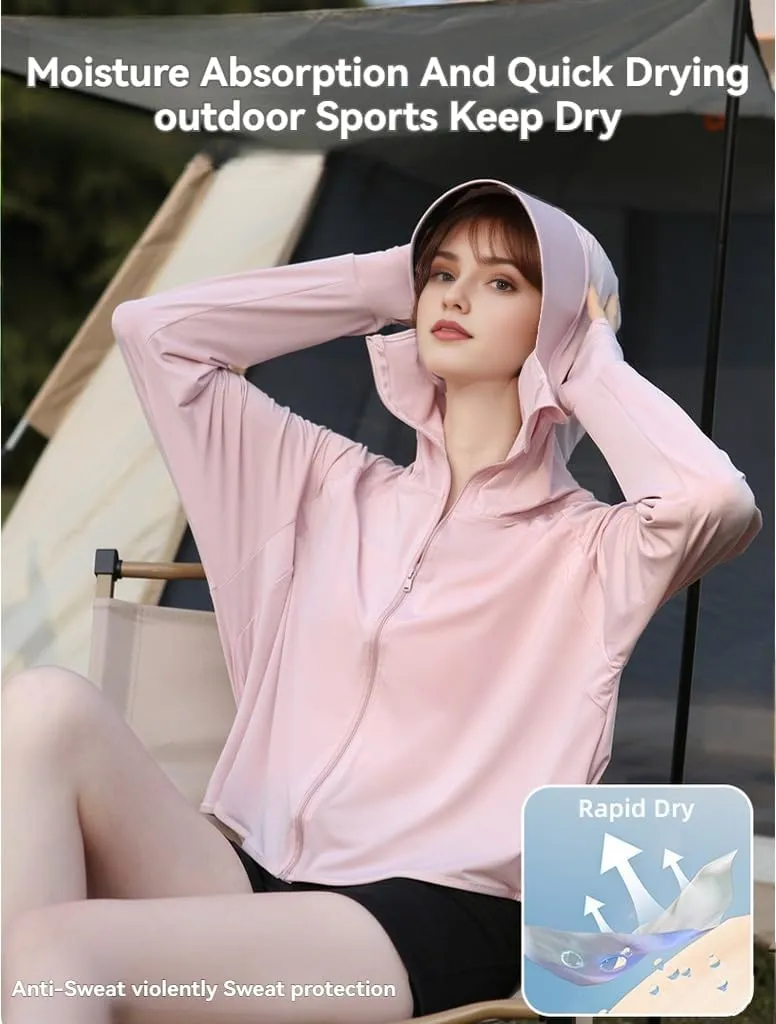 Women's UPF50  Sunscreen Shirt (Sgs/Ilac-MRA Certified), ≥99% Uv Block with Free Test Card for Hiking/Cycling/Camping